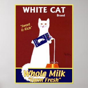 White Cat Brand Whole Milk Poster