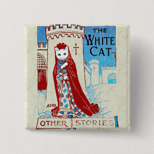 White Cat Button
