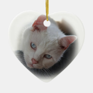 White Cat Ceramic Tree Decoration