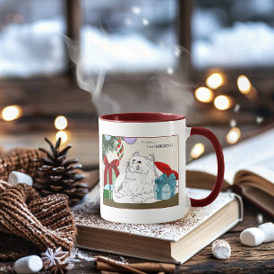 White Cat Christmas Ornaments Funny Mug
