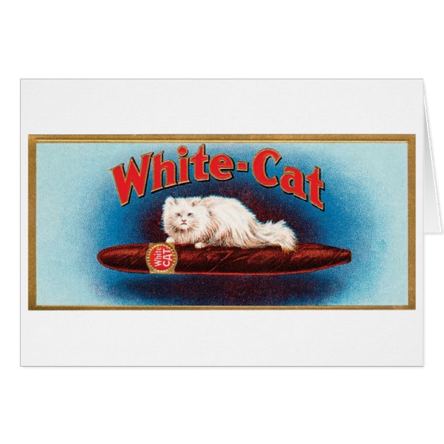 White Cat Cigar Label (Front Horizontal)