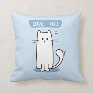 White Cat Cushion