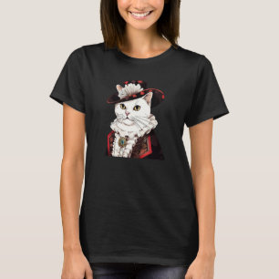 White Cat English Gentleman Funny Pet Victorian T-Shirt