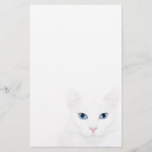 White cat face stationery