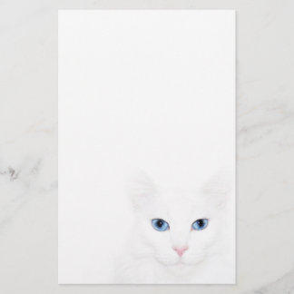White cat face stationery