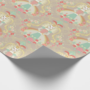 White Cat Fairy tale Wrapping paper