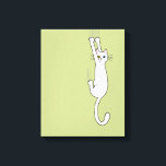 White Cat Holding On With Claws Funny Canvas Print<br><div class="desc">Wild and Crazy White Cat Holding on with Claws. Add some fun to your living space with this funny kitty lover's art. Makes a great gift for cat people. An Original Design ©Jenn Kay.</div>