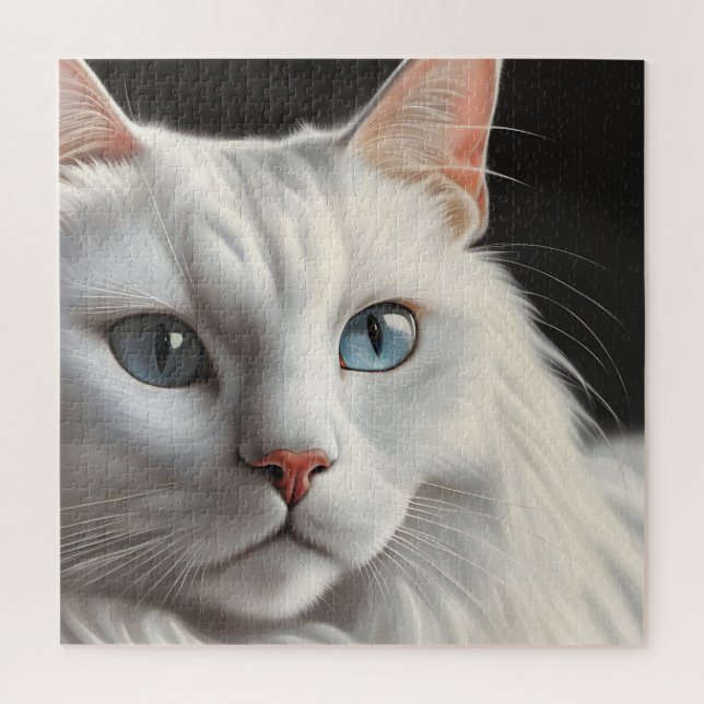 White Cat Jigsaw Puzzle (Vertical)