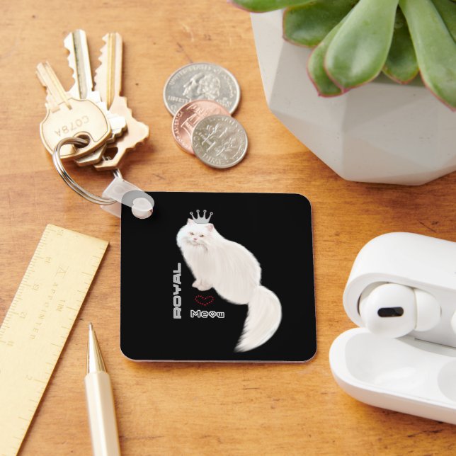 White cat key ring (Desk)