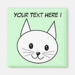 White Cat Magnet