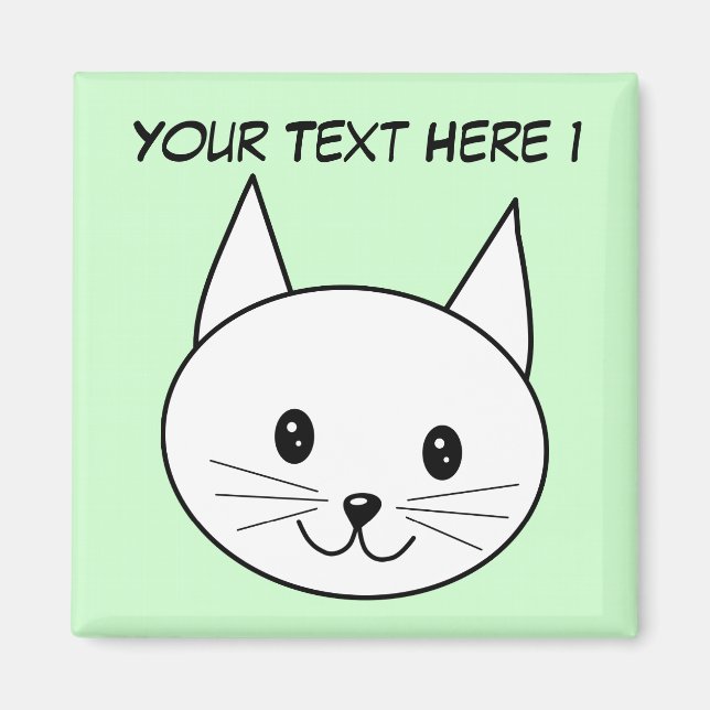 White Cat Magnet (Front)