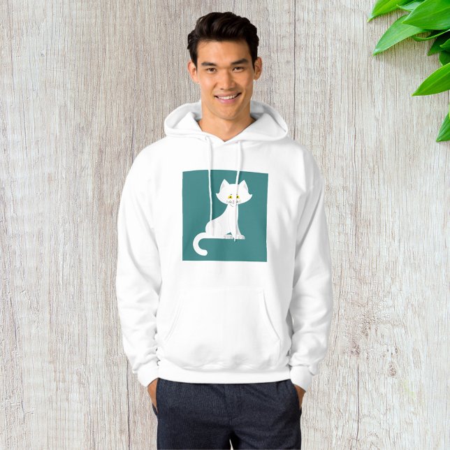White Cat Minimalist Kitten Hoodie (Creator Uploaded)
