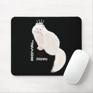 White cat mouse mat