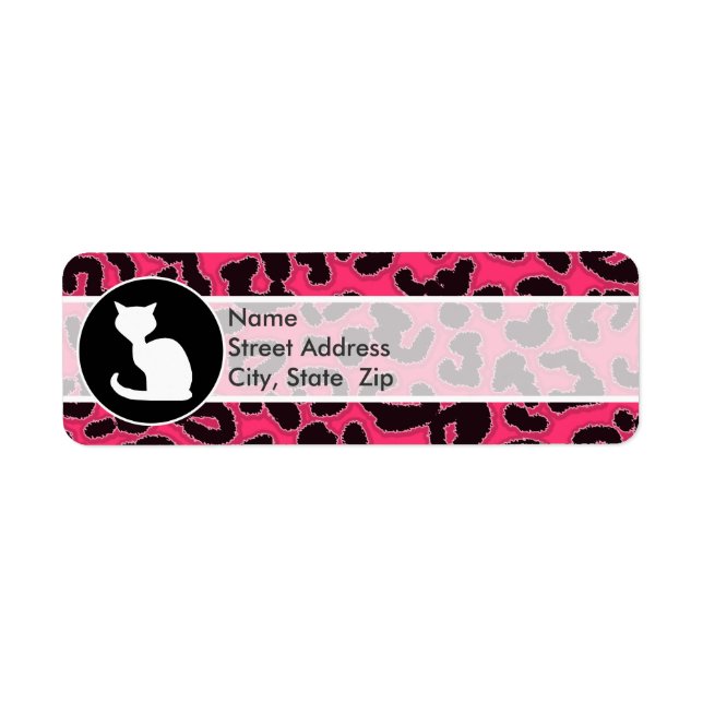 White Cat on Hot Pink Leopard Print (Front)
