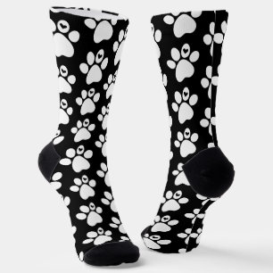 White Cat Paw Pattern Socks