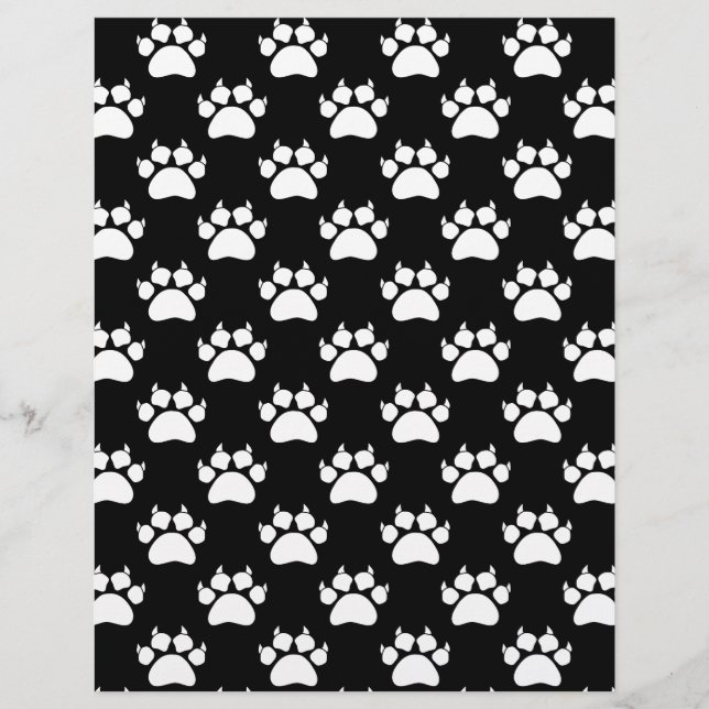 White Cat Paws And Claws Pattern Print (Front)