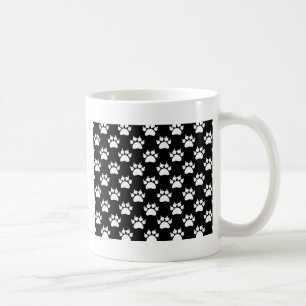White Cat Paws And Claws Pattern Print Coffee Mug