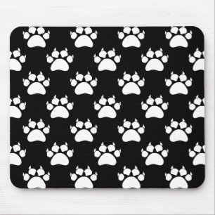 White Cat Paws And Claws Pattern Print Mouse Mat