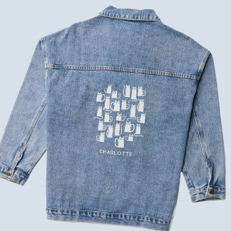 White Cat Personalised Denim Jacket