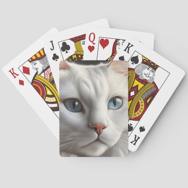 White Cat Playing Cards (Back)