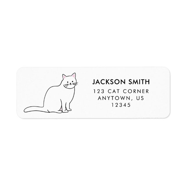 White Cat Return Address Label (Front)