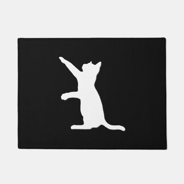 White Cat Silhouette Doormat (Front)