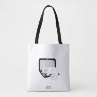 White Cat Sleeping On Laptop All-Over-Print Tote