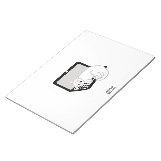 White Cat Sleeping On Laptop Notepad               (Angled)