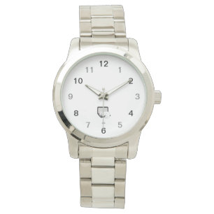White Cat Sleeping On Laptop Unisex Silver Watch