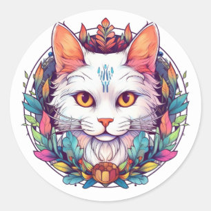 White Cat Stickers