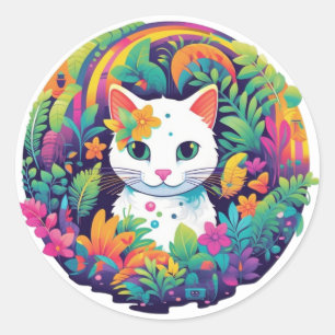 White Cat Stickers