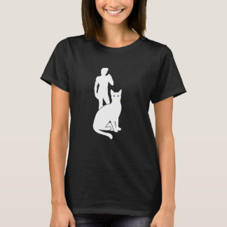 White Cat Travel Silhouette David by Michaelangelo T-Shirt
