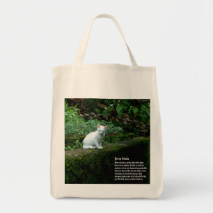 White Cat Trivia Tote Bag