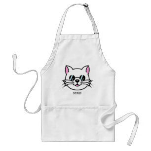 White Cat Wearing Black Glasses / Sunglasses Standard Apron