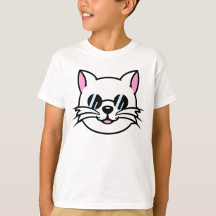White Cat Wearing Black Glasses / Sunglasses T-Shirt