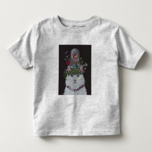 White Cat with Butterfly Bell Jar Toddler T-Shirt