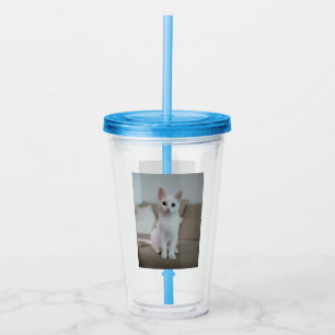 White cat   Zazzle_Growshop. Acrylic Tumbler