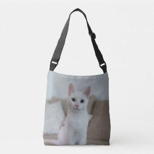 White cat   Zazzle_Growshop. Crossbody Bag
