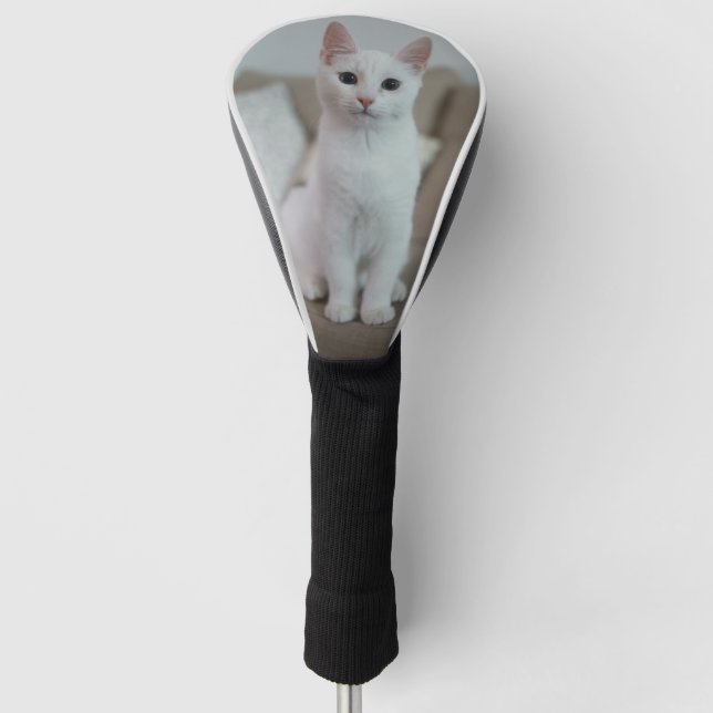 White cat | Zazzle_Growshop. Golf Head Cover (Front)