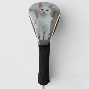 White cat Zazzle_Growshop. Golf Head Cover