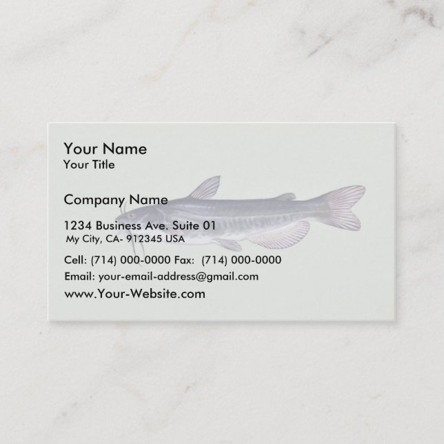 White catfish business card (Front)