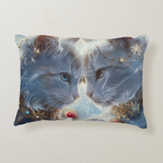 White Cats Digital Art Decorative Cushion