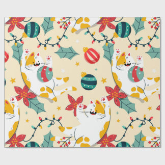 White Cats Wrapping Paper
