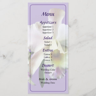 White Cattleya Orchids Wedding Menu