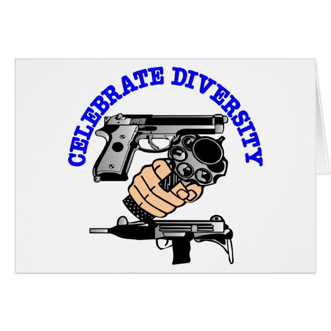 White Celebrate Diversity Guns (Front Horizontal)