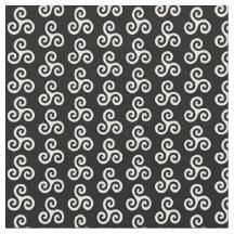 White Celtic Triple Spiral Triskele on Black