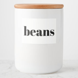 White Ceramic Kitchen Canisters Food Label