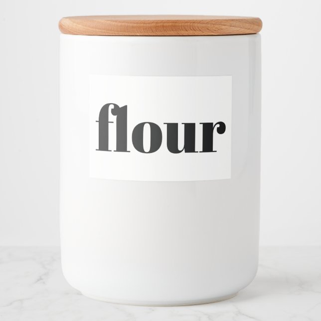 White Ceramic Kitchen Canisters Home Food Storage  Food Label (Front)