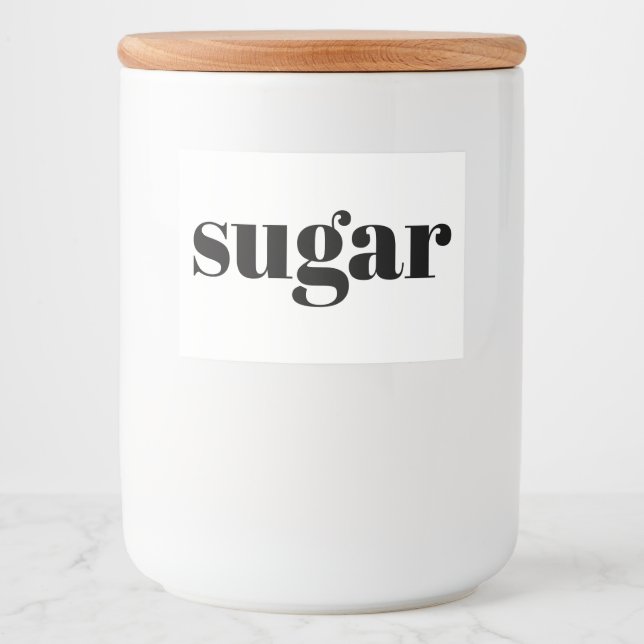 White Ceramic Kitchen Canisters Home Food Storage  Food Label (Front)