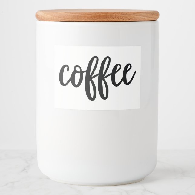 White Ceramic Kitchen Canisters Home Food Storage  Food Label (Front)